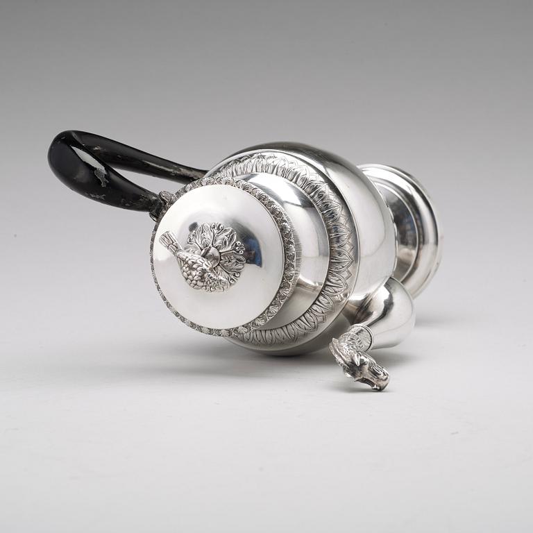 Anders Lundquist, kaffekanna, silver, Stockholm 1817, empire.