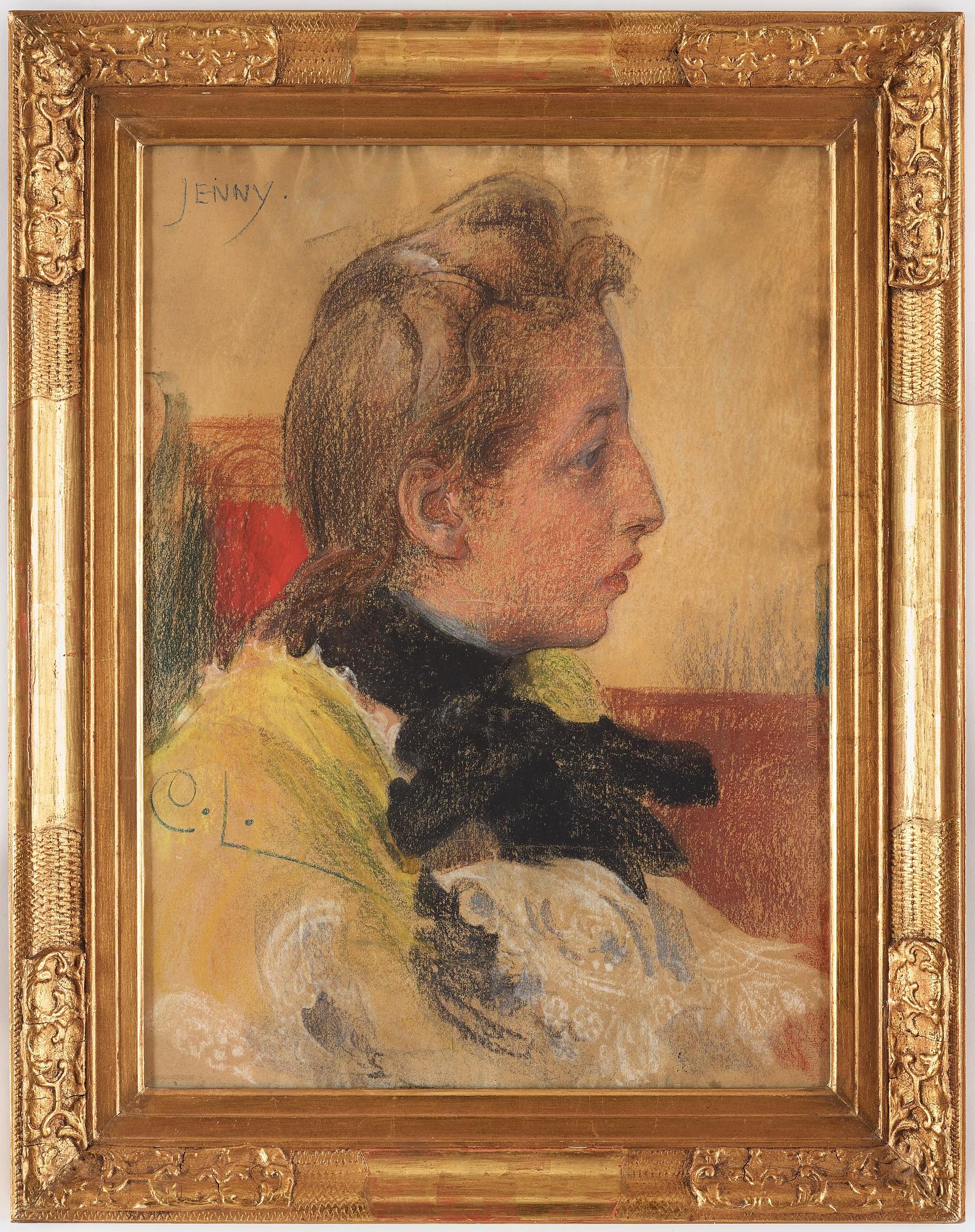 Carl Larsson, "Jenny", förmodad förstudie till "Lovisa Ulrika och Carl Gustav Tessin" (en av Nationalmuseifreskerna från 1896).