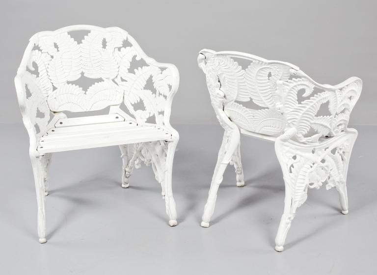 TRÄDGÅRDSMÖBEL, 3 delar, Melins metallgjuteri Anderstorp, 1900-talets andra hälft.