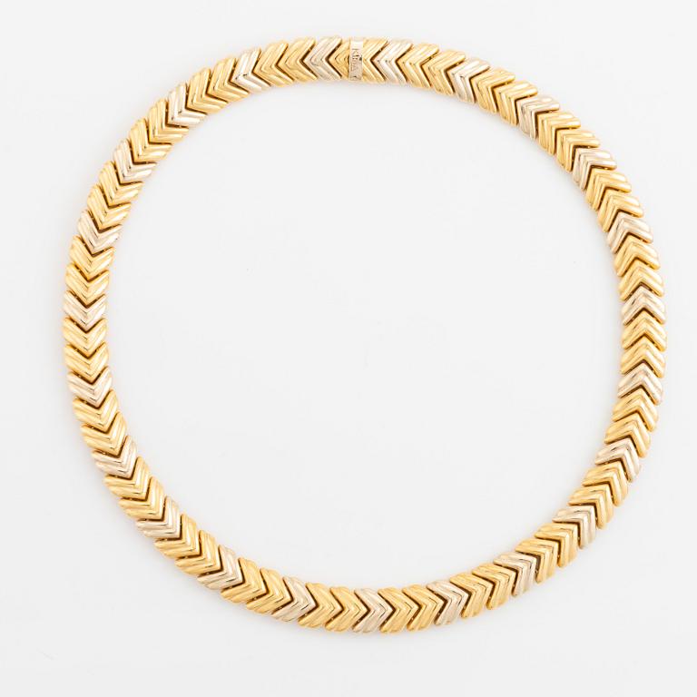 18K bi colour gold necklace.