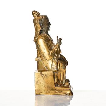 A gilt-bronze figure of Wenchang Wang
Late Ming Dynasty/early Qingdynasty.