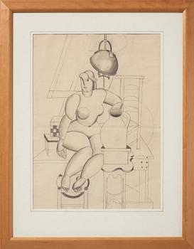 Siri Meyer, signed Siri Meyer and dated -25. Pencil on paper.