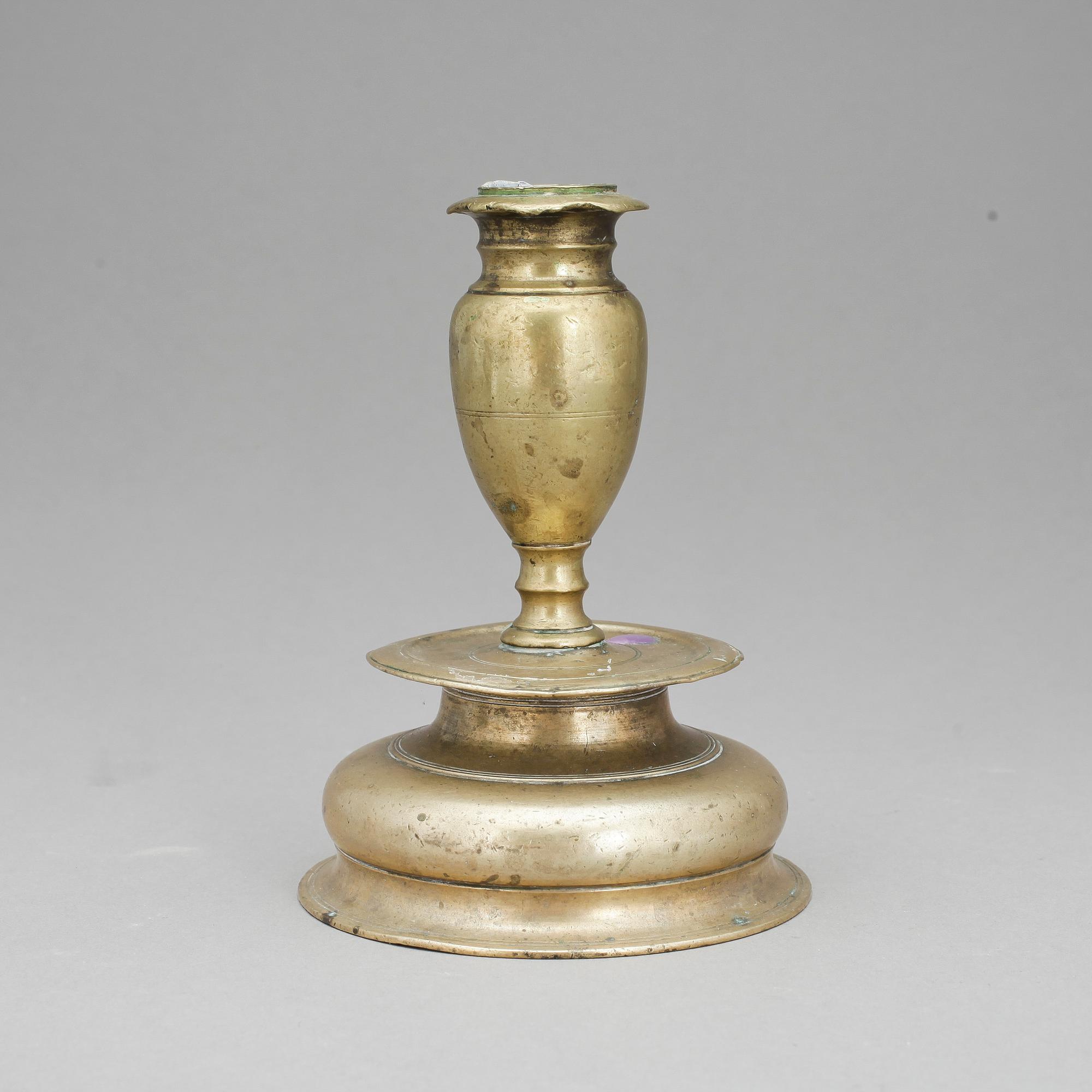LJUSSTAKE, mässing, barock, 1700-tal.