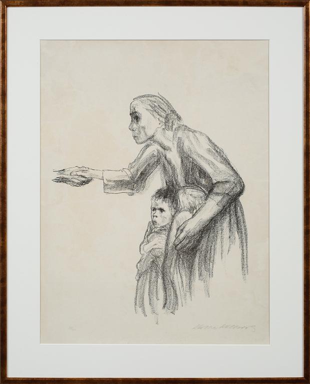 KÄTHE KOLLWITZ, litografi, signerad och numrerad 10/100.