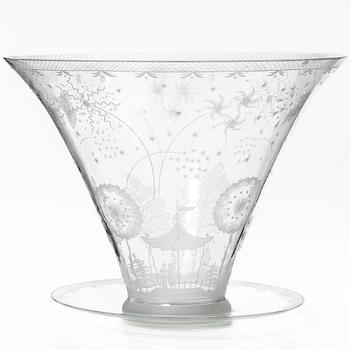 Edward Hald, a bowl with stand, ' Fyrverkeriskålen', 1925.