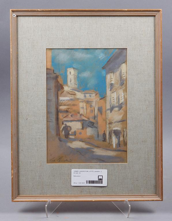 LOTTE LASERSTEIN, pasteller, 2 st, sign.