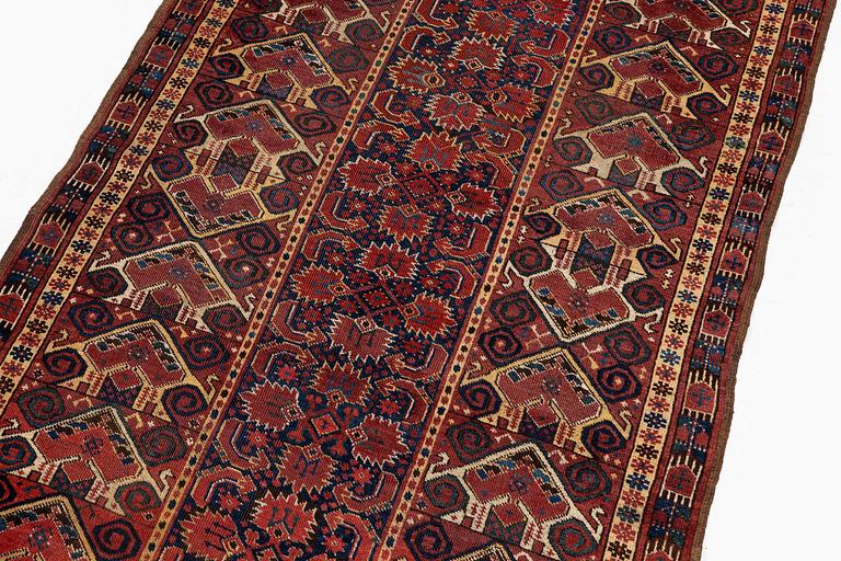 An antique Beshir rug, central Turkmenistan, c. 245 x 135 cm.