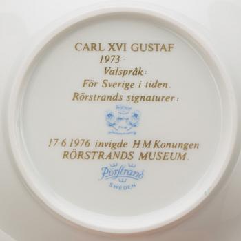 CRÈMEKOPPAR med FAT, 10 + 2 st, porslin, Rörstrand, 1900-tal.