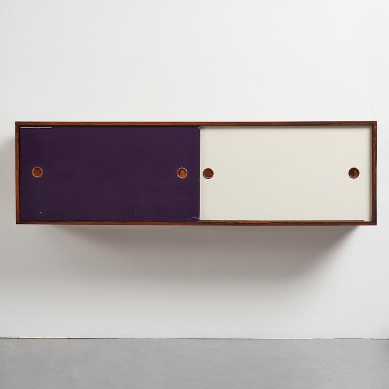 Finn Juhl, a rare wall mounted palisander sideboard, Bovirke, Denmark 1950s.