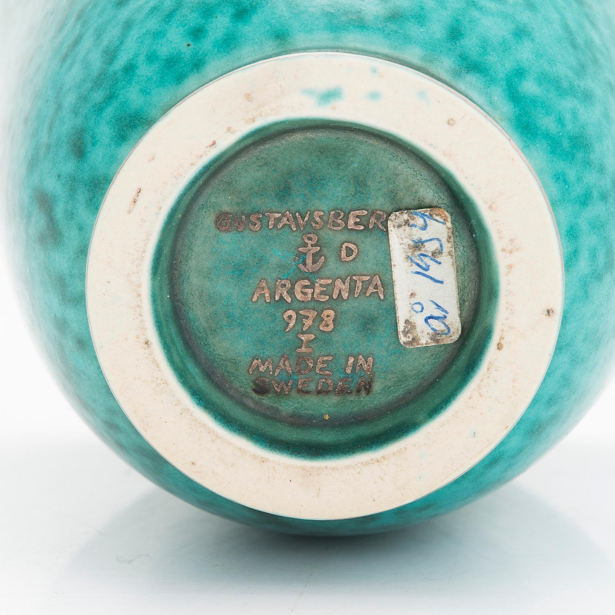 Wilhelm Kåge, maljakko, "Argenta", Gustavsberg.