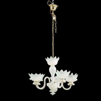 LJUSKRONA, glas, Italien, 1900-talets andra hälft. Höjd 36 cm.