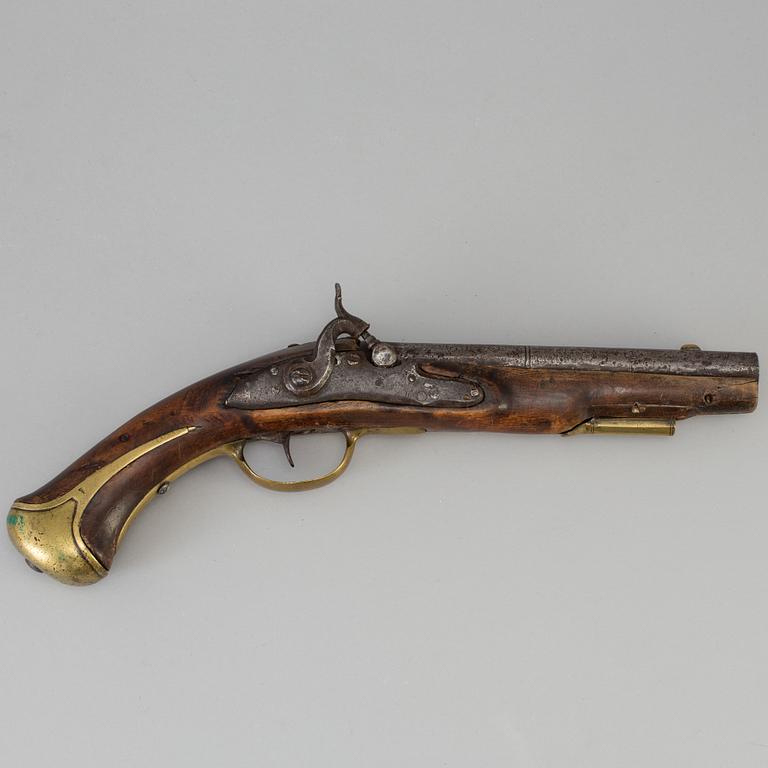 PERCUSSION LOCK PISTOL, early 19th century.