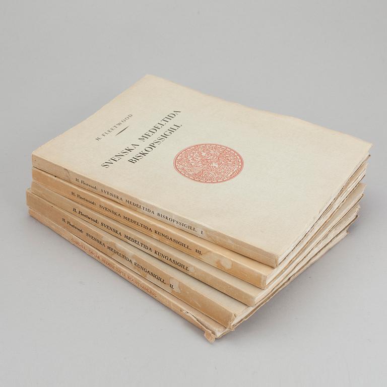 A collection of 12 plaster casts of medieval seals cast by Georg Fleetwood 1930/40s.