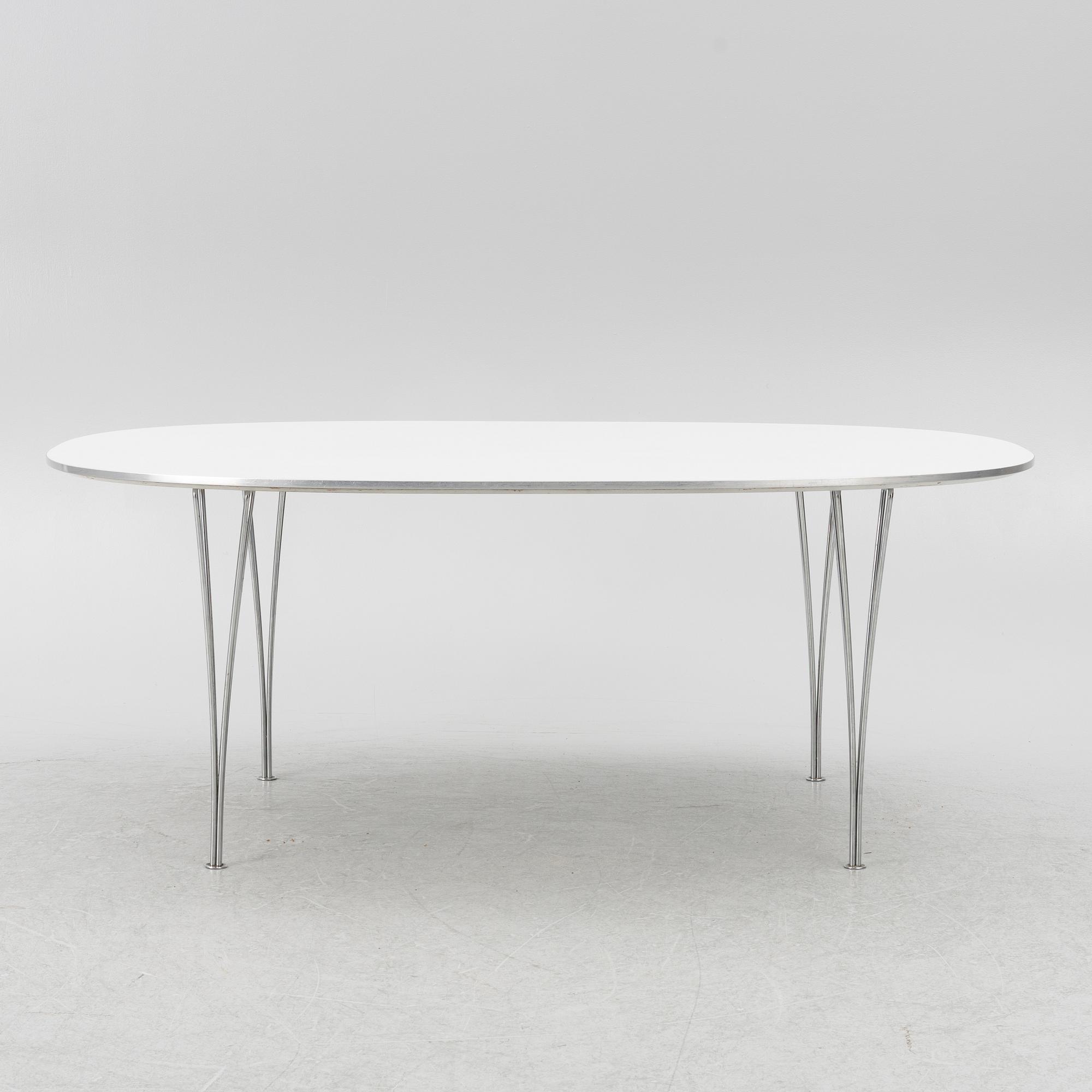 Bruno Mathsson, & Piet Hein, dining table, "Superellipse", Fritz Hansen, Denmark, 1987,