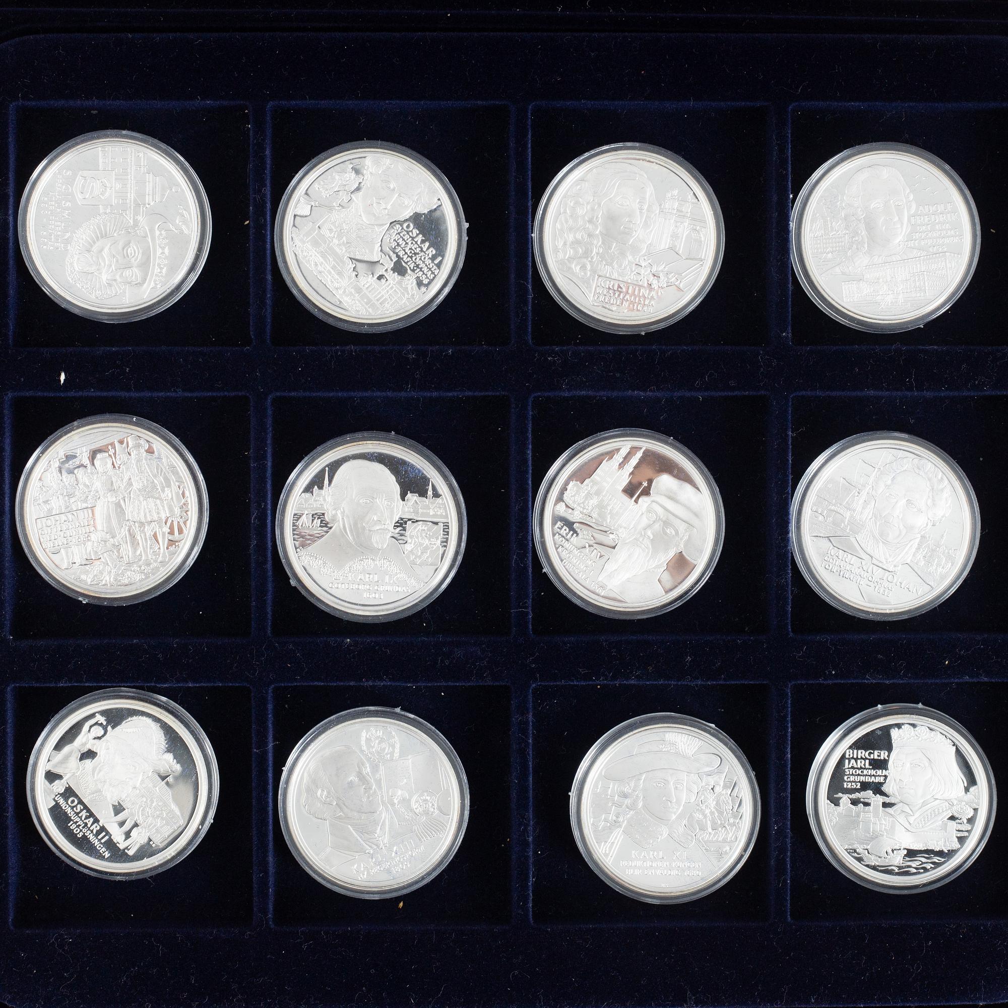 Minnesmynt/jubileumsmynt, 36 st, sterlingsilver, Kungariket Sverige, Svenska Myntverket, Eskilstuna.