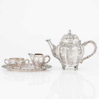 Kaffeservis, 4 delar, silver, 1900-tal.