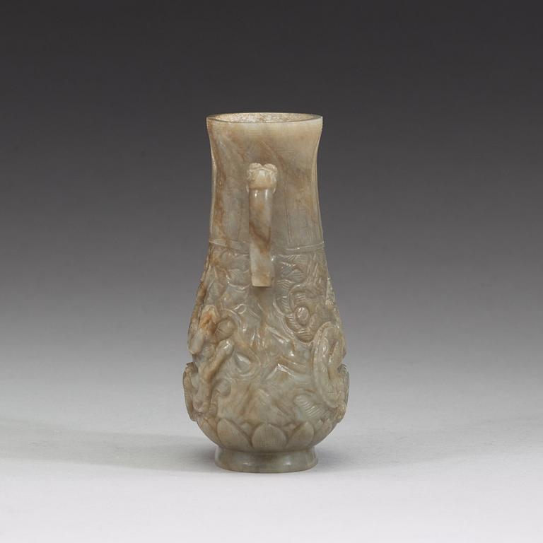 A nephrite vase, Qing dynasty (1644-1912).