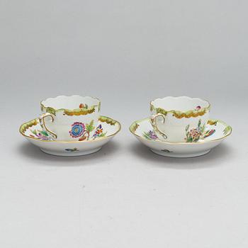 A Herend Queen Victoria VBO porcelain coffee set and two trinket boxes, totally 19 pieces, Hungary.