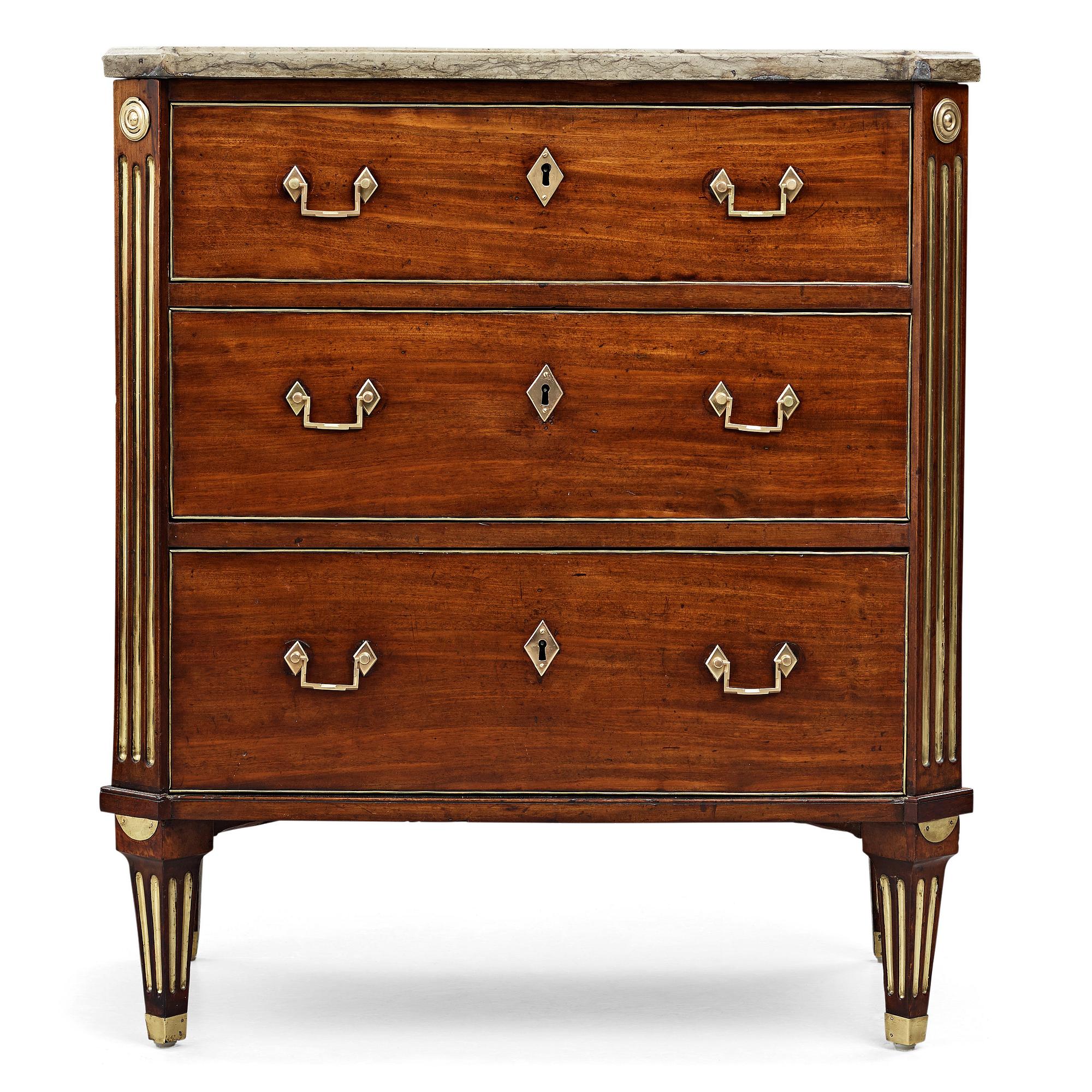 A late Gustavian late 18th century commode attributed to Carl Diedric Fick (master in Stockholm 1776-1806).