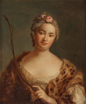 693. Jean-Marc Nattier, ateljéreplik/kopia, Charlotta Fredrika ”Lotta” Sparre (1719-1795)  som Diana.