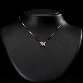 HÄNGSMYCKE, 14K guld, opaler i form av en fjäril. Vikt 2,5 g.