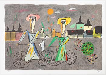 Madeleine Pyk, "Tusen dagar och en dröm", portfolio with 4 lithographs in colours and a book.