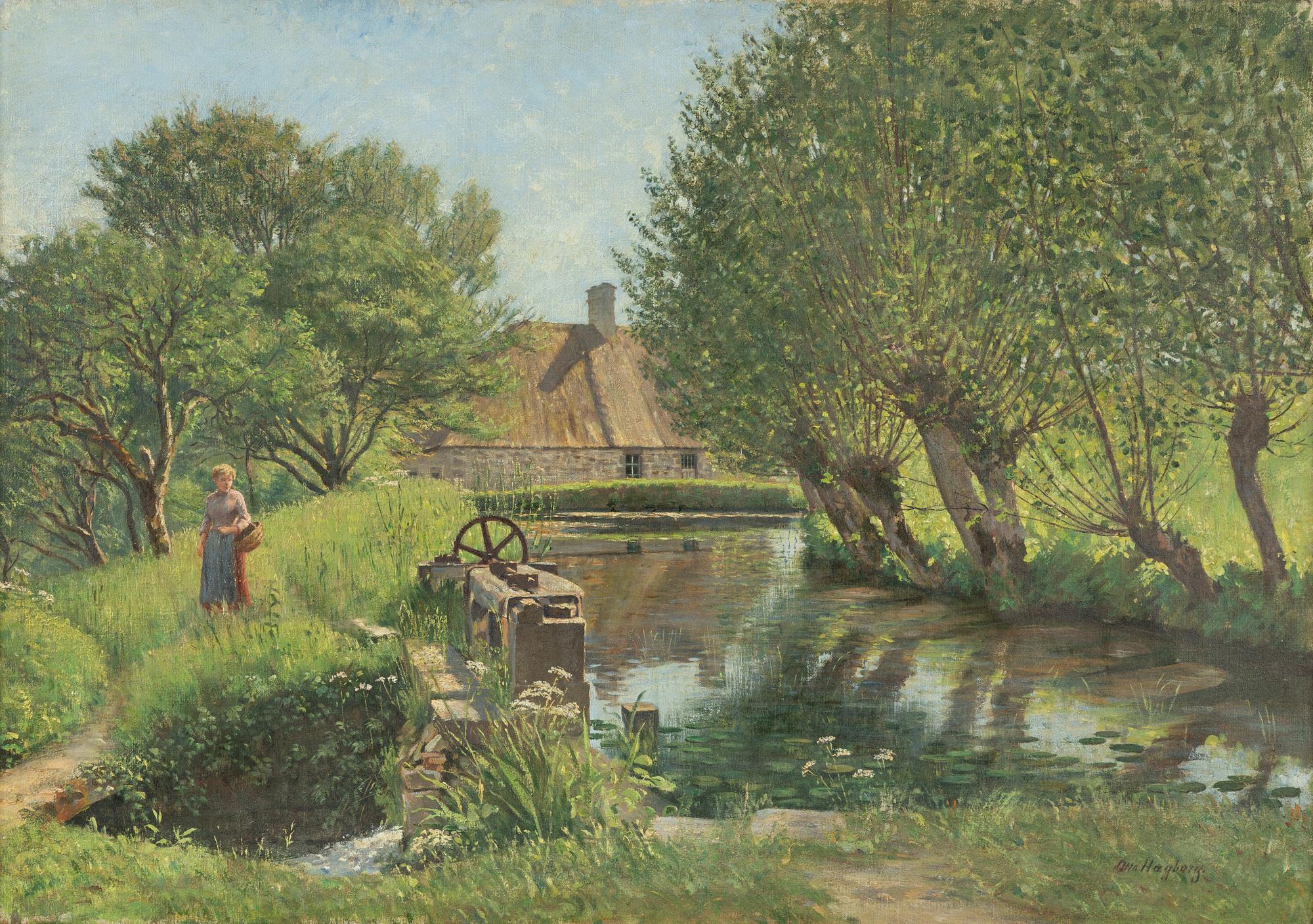 Otto Hagborg, Kvinna vid kvarndamm.