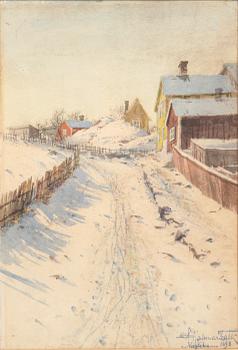 Hjalmar Falk, Two watercolours.