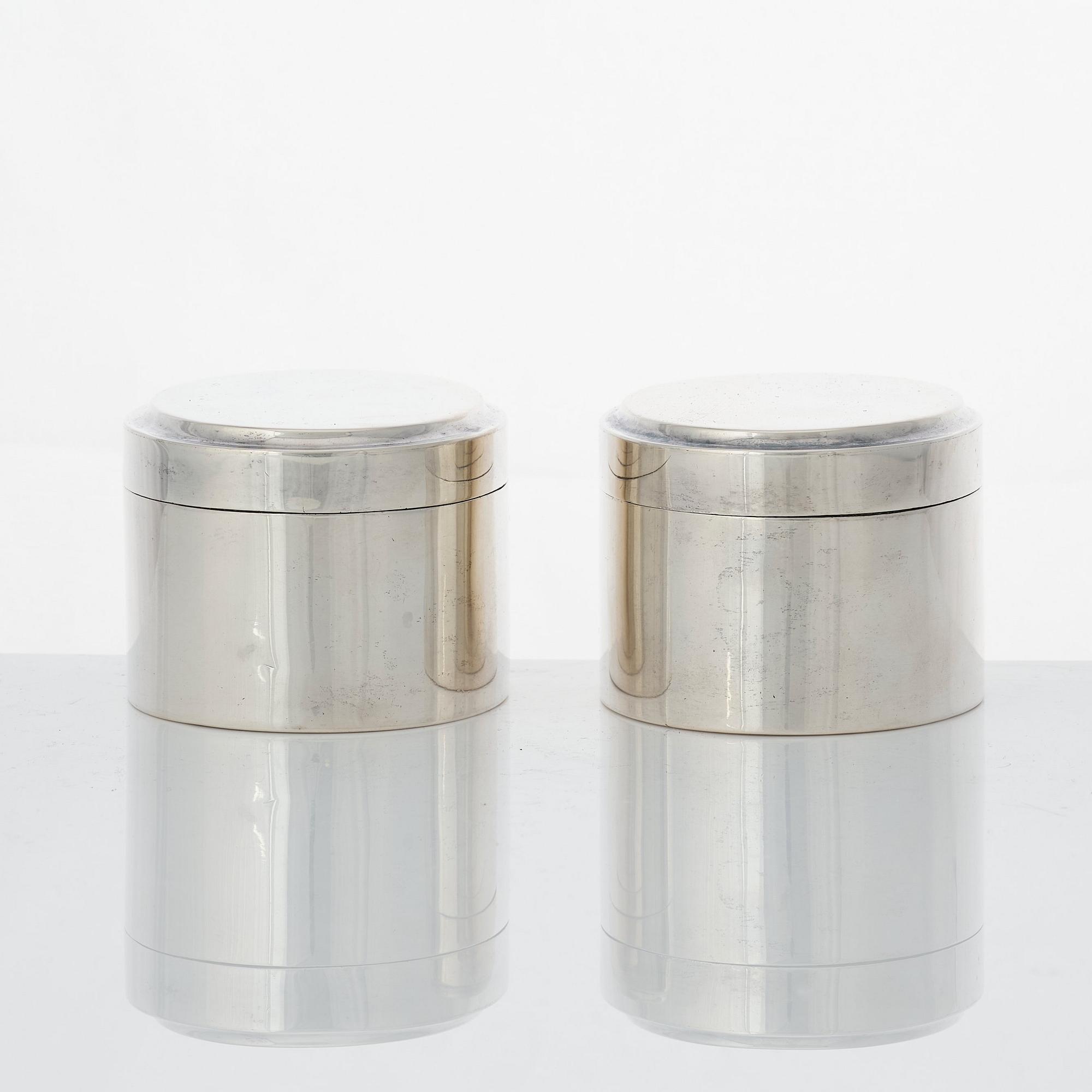 Adolf Zethelius, toilettedosor, ett par, silver, Stockholm 1814.