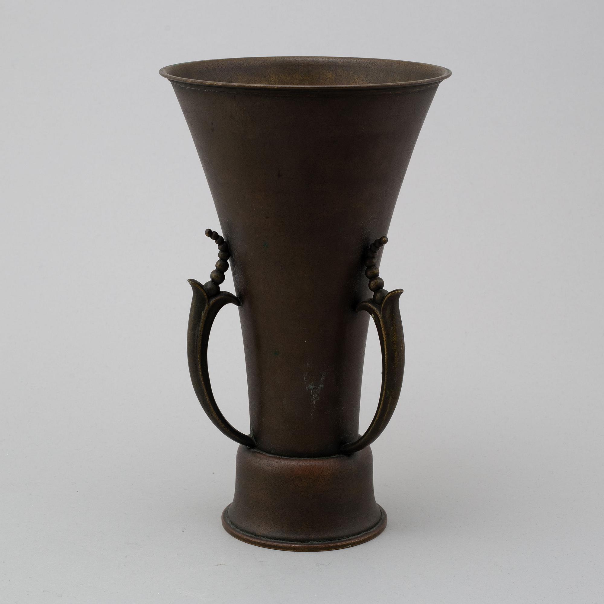 a Art Déco Ystad Brons vase.