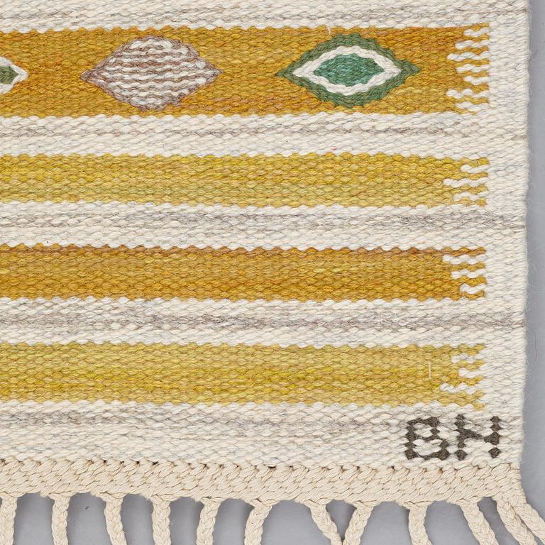 Barbro Nilsson, A CARPET, "Hjortron", flat weave, ca 136,5 x 86,5 cm, signed AB MMF BN.