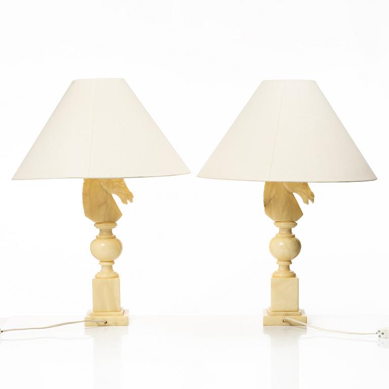 Bordslampor ett par, 1900-talets andra hälft, Italien.