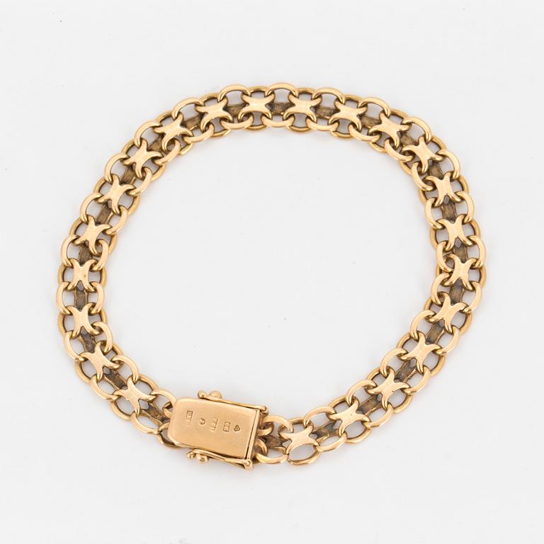 ARMBAND, 18K guld, x-länk.