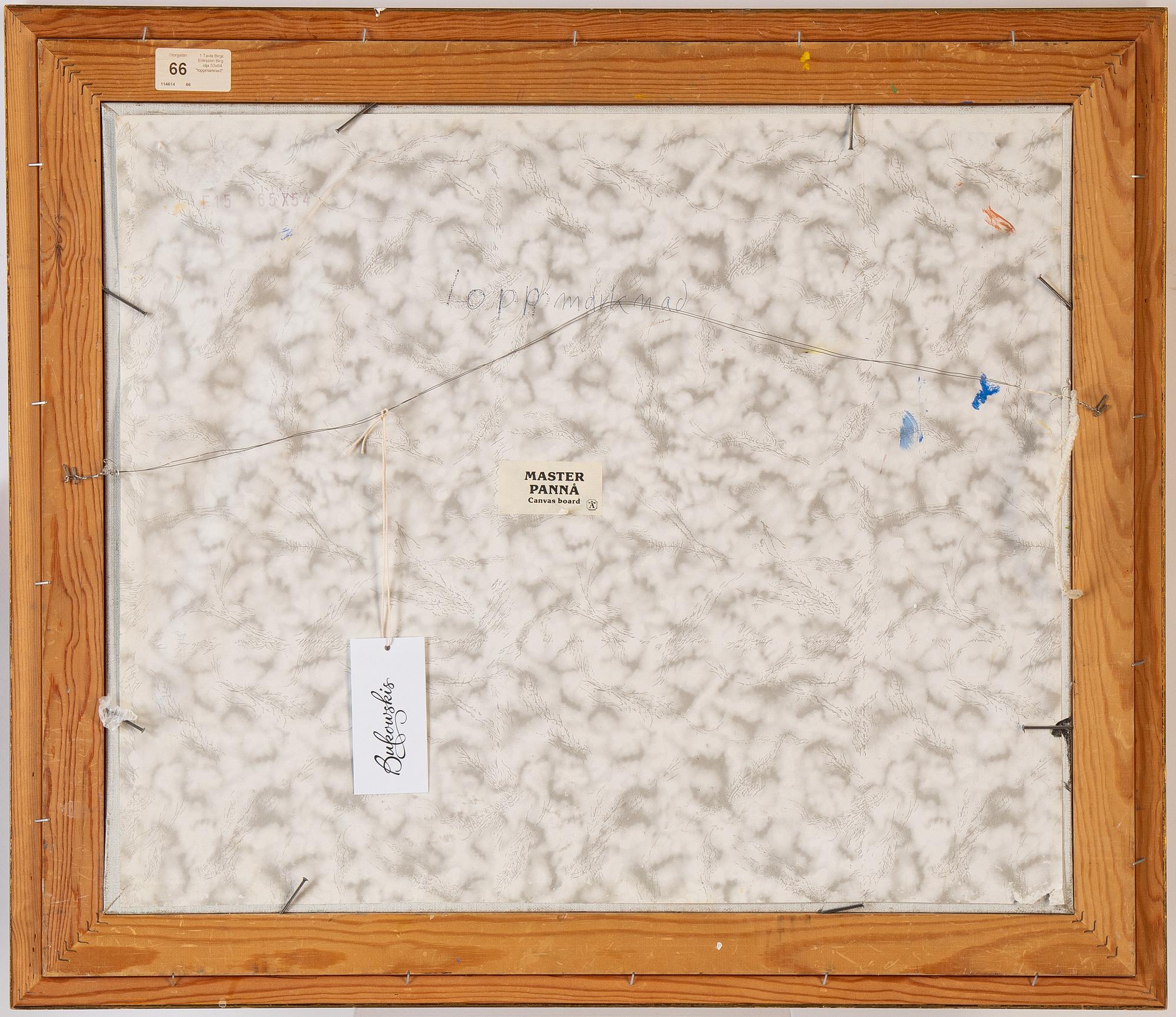 Birger Birger-Ericson, oil on canvas/paper-panel, signed.