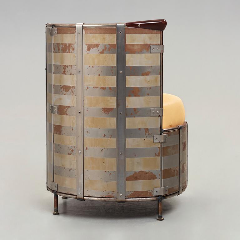 Mats Theselius, an 'Älgskinnsfåtöljen' armchair, Källemo, Sweden ca 1991.