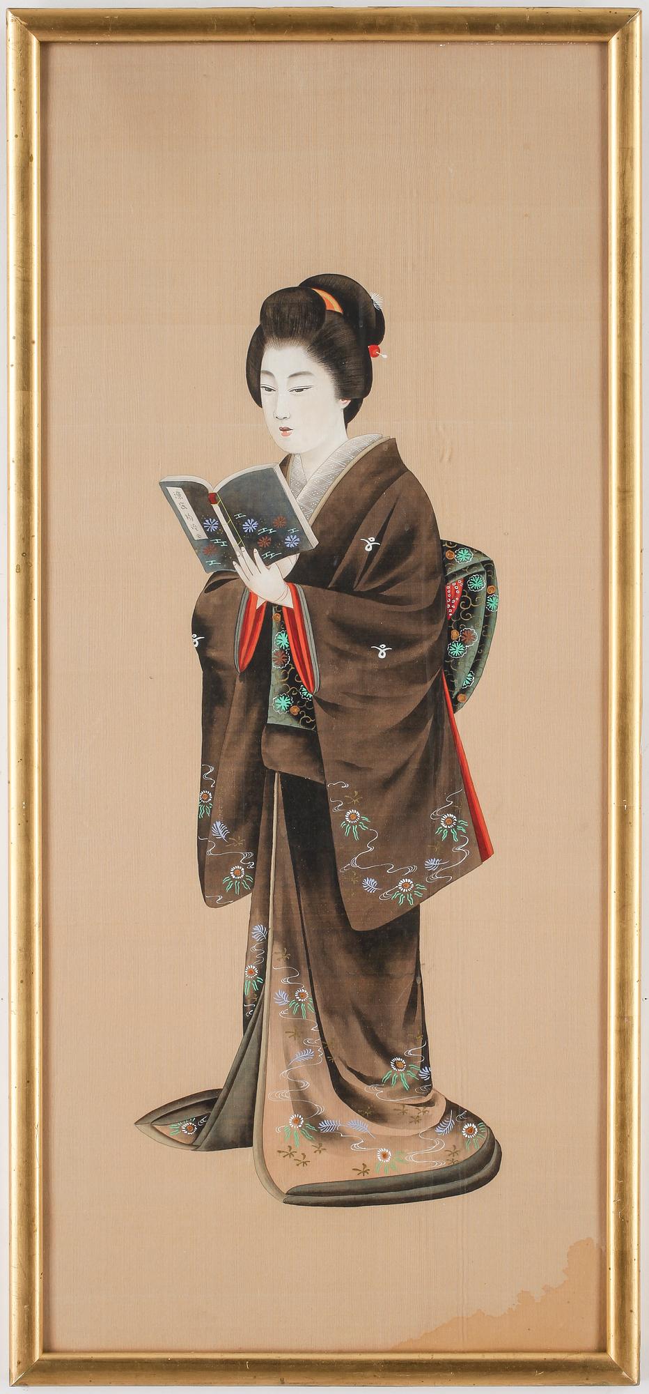 OKÄND KONSTNÄR, 2 st, Sidenmålningar, Kina, 1900-tal.