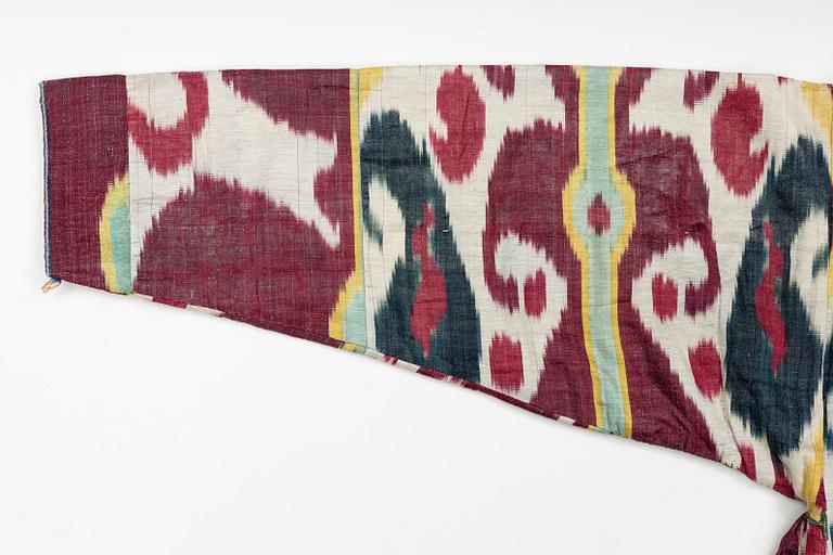 A woman’s Chapan, silk and cotton Ikat, Central Asia, 1880s.