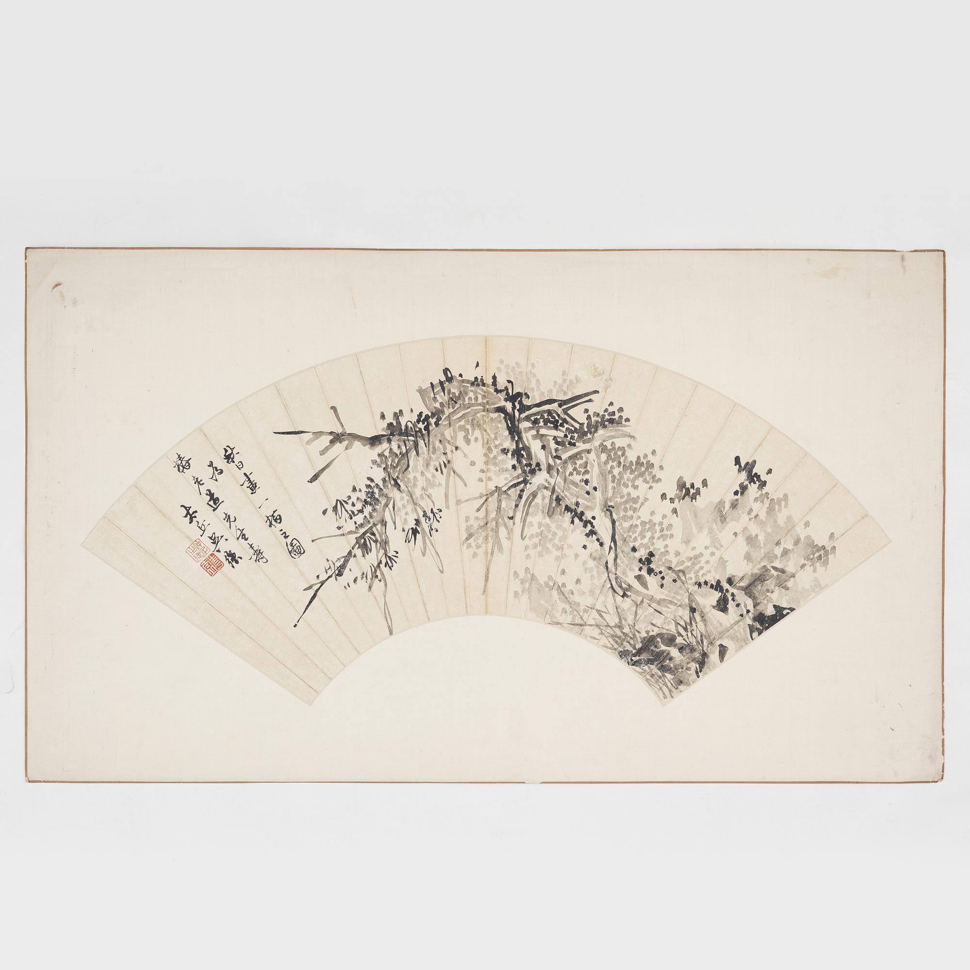 Unidentified artist, so-called "Fan painting", Tree, China, 20th century.