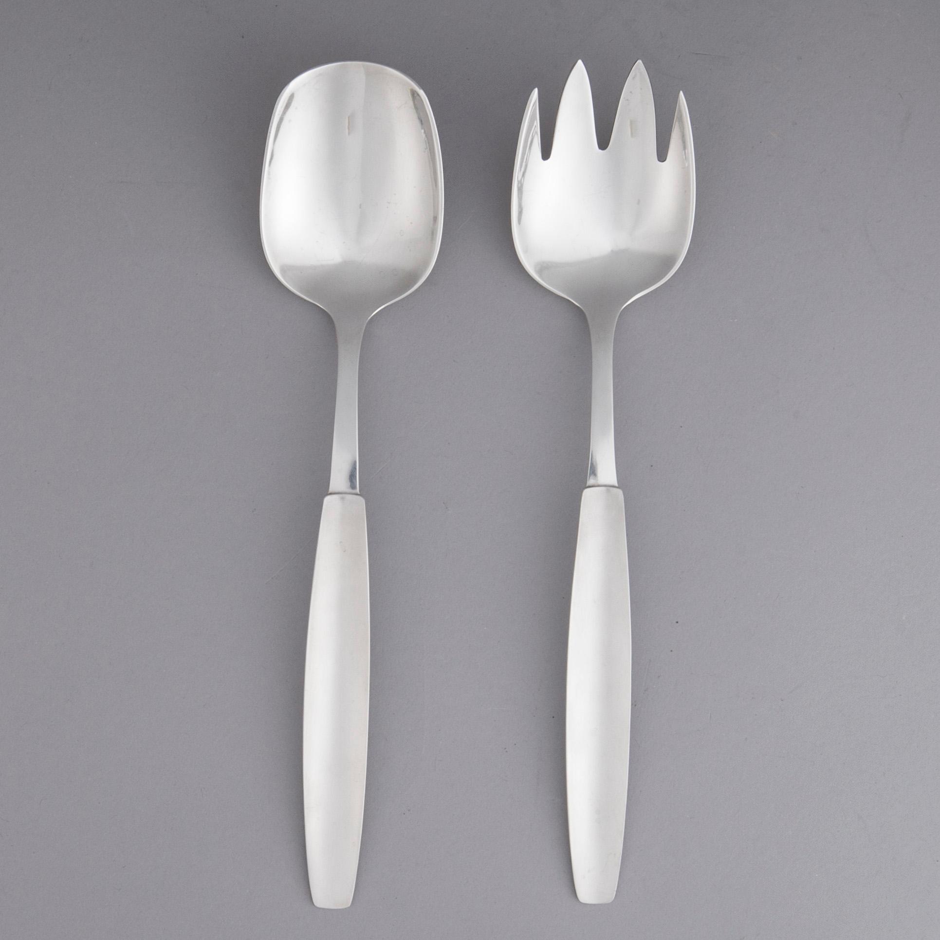 SALLADSBESTICK, sterlingsilver, Borgila, Stockholm 1957. Vikt ca 153,9 g.