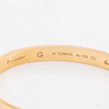 Cartier armband "Love" 18K guld med runda briljantslipade diamanter.