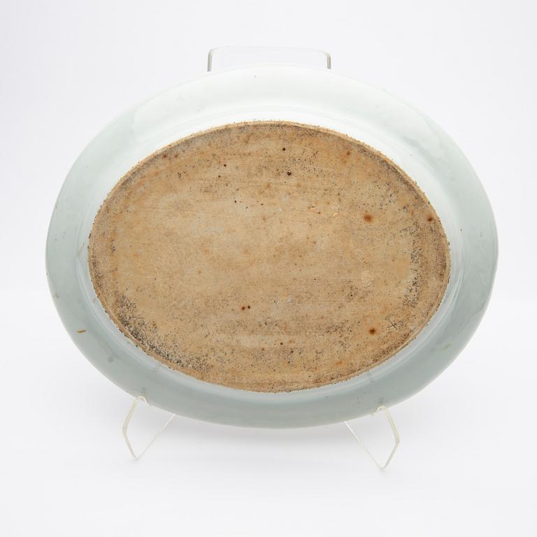 Porslin, 3 delar, Kina, Kanton, 1800-tal.
