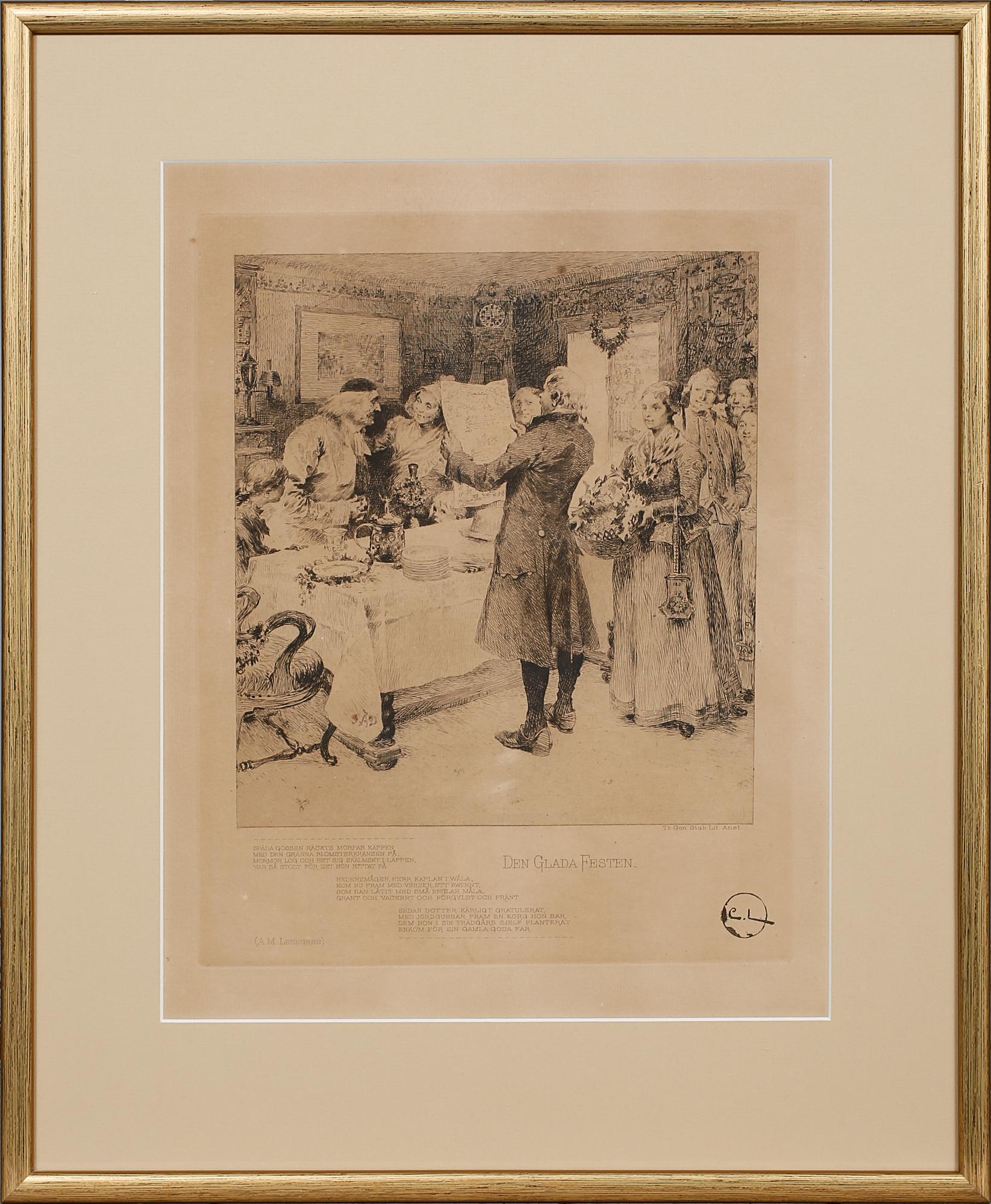 CARL LARSSON, 6 st, etsningar, osignerade.