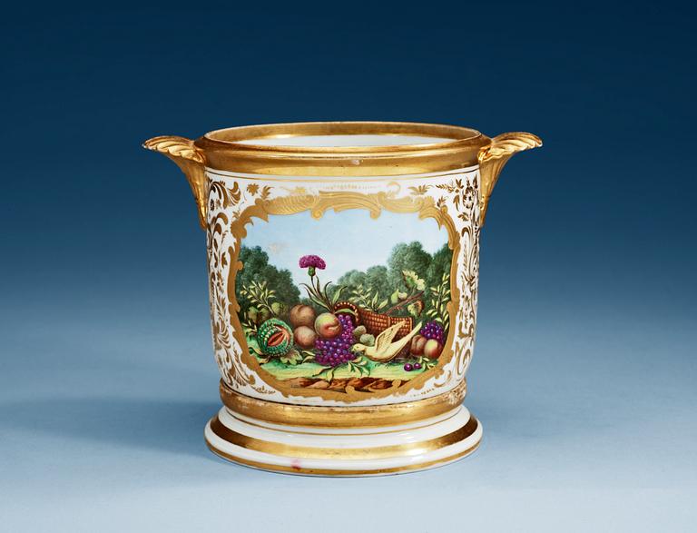 A Russian flower pot with stand, Sergey Bartenings manufactory in St Petersburg (1812-39).