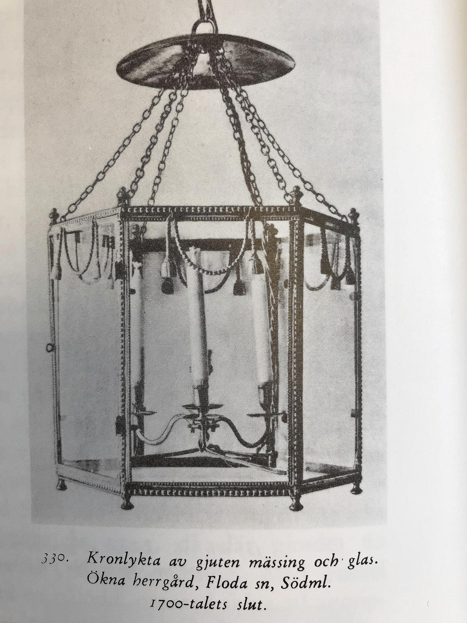 A Gustavian late 18th century four-light hanging lantern.