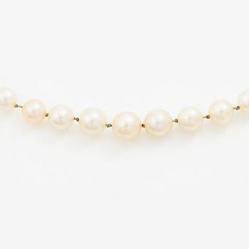 Collier pärlor lås platina med gammalslipade diamanter.