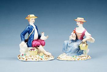 743. A pair of Marieberg figures, period of Sten (1768-88).