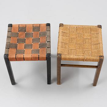 Axel Larsson, two similar stools, Svenska Möbelfabriken, Bodafors, Sweden, 1930's.