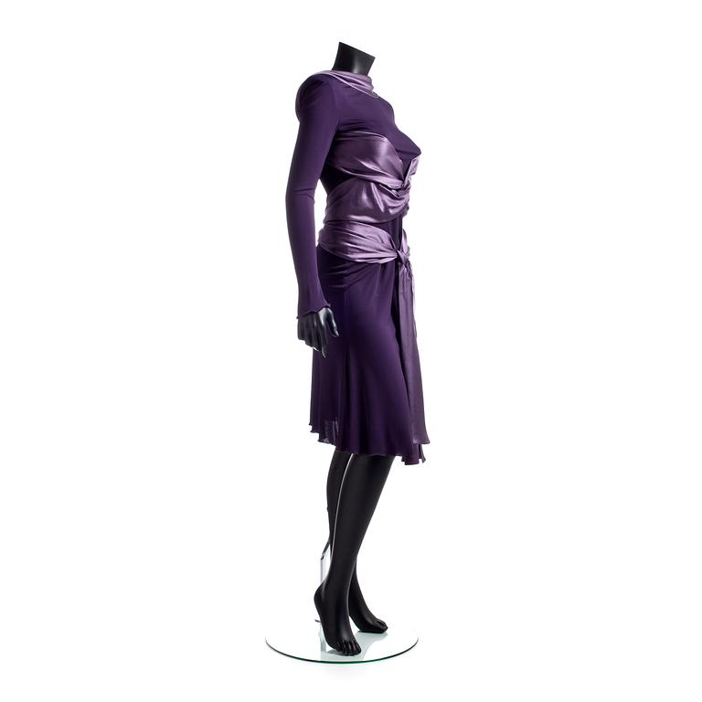 ALEXANDER MCQUEEN, a purple silk blend dress.