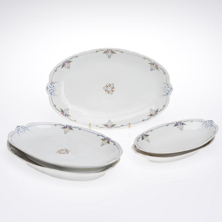 MATSERVIS, ca 64 delar, porslin, Weimar, Tyskland tidigt 1900-tal.