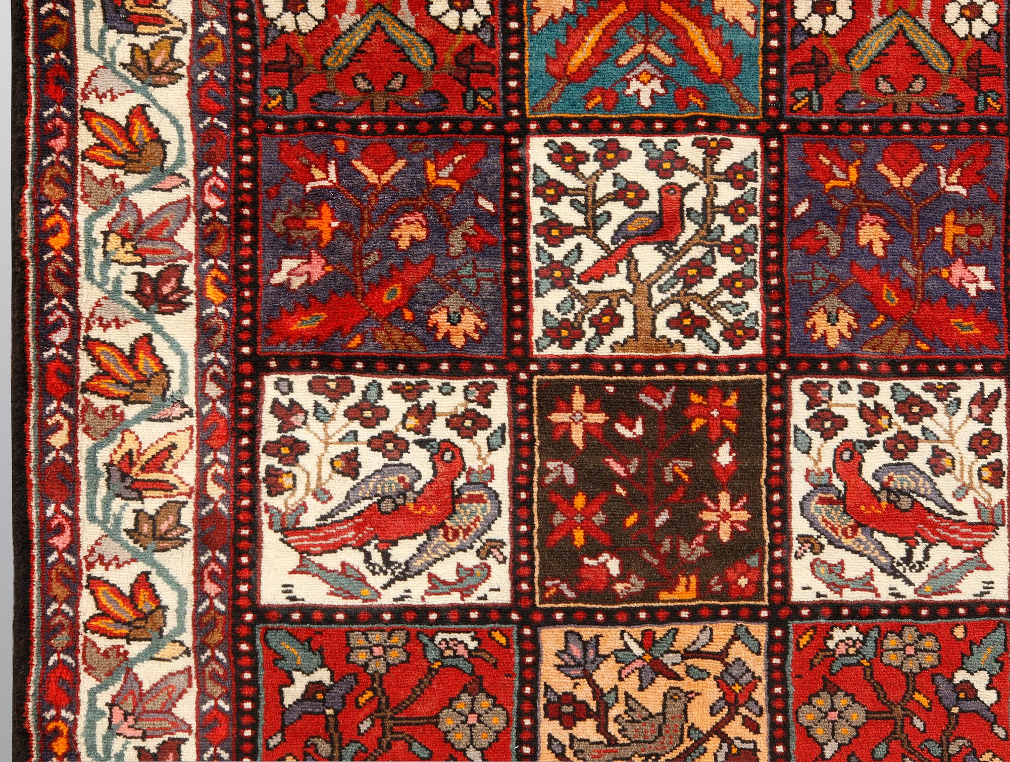 A pictoral Bakhtiari carpet, ca 400 x 115 cm.